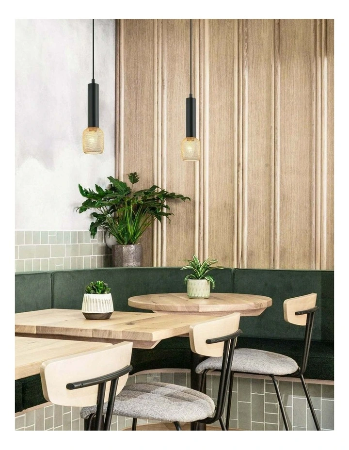 Mikro Modern Karaoke Mic Shape Interior Cylinder & Mesh Pendant Lights image 2