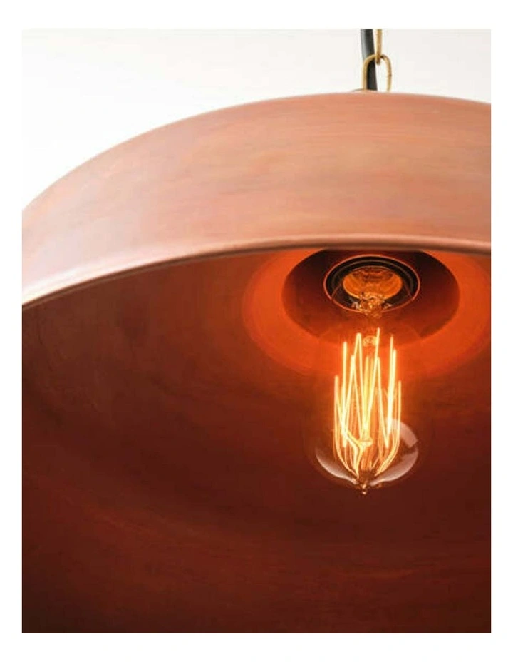 Deksel Industrial Rustic Aged Copper Interior Dome Shape Pendant Light image 4