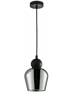 Champan Interior Bronze Amber / Mirror Finish Smokey Black Glass Ellipse Pendant Lights
