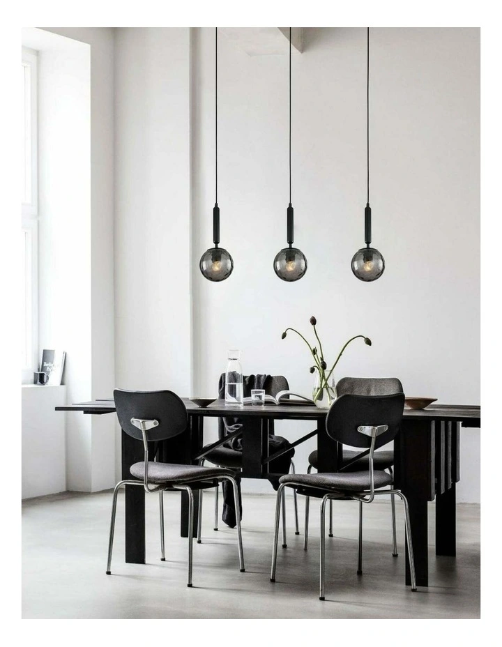 Trattino Interior Bronze Amber / Smokey Black Spherical Glass Pendant Lights image 3