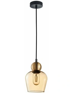 Champan Interior Bronze Amber / Mirror Finish Smokey Black Glass Ellipse Pendant Lights