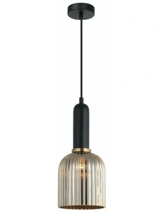 Vintaj Retro Interior Ellipse Shape Ribbed Glass Pendant Lights