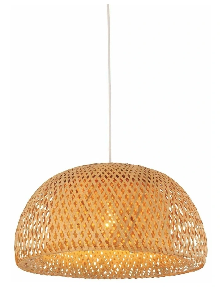 Canasta Bohemian Interior Large Natural Bamboo Finish Pendant Light image 1
