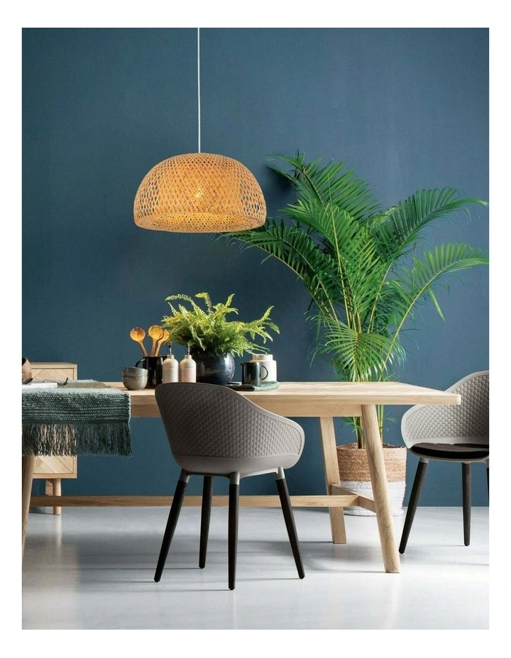 Canasta Bohemian Interior Large Natural Bamboo Finish Pendant Light image 2