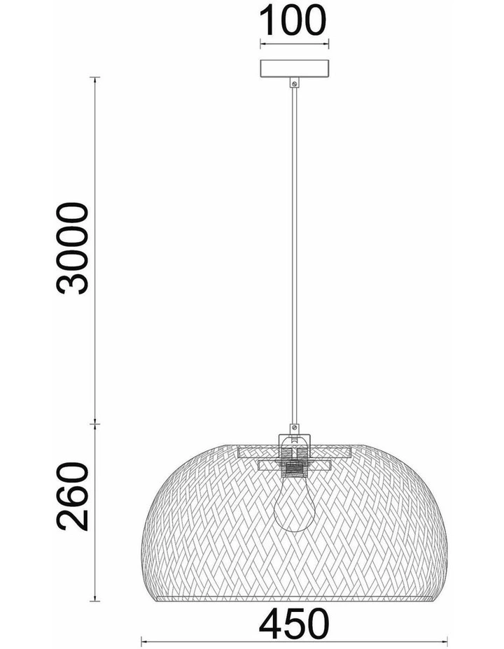 Canasta Bohemian Interior Large Natural Bamboo Finish Pendant Light image 3