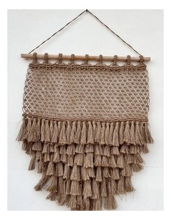 Fab Habitat Dilli Handcrafted Macram Wall Hanging with Jute Fringes