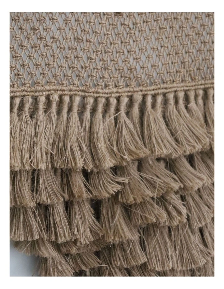 Fab Habitat Dilli Handcrafted Macram Wall Hanging with Jute Fringes image 3