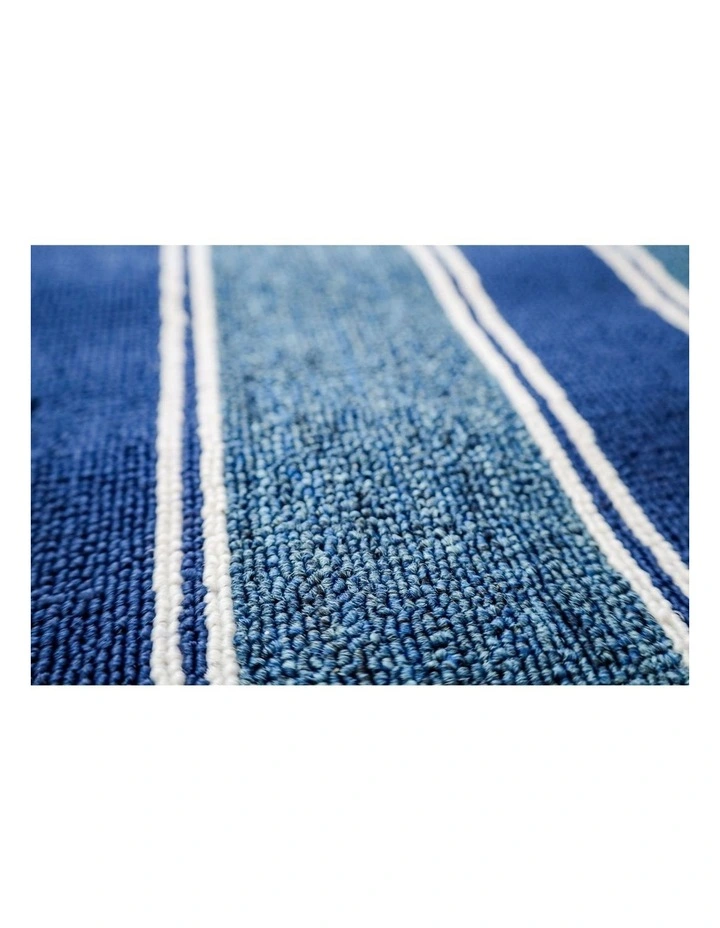 Fab Habitat Harrish Striped Polypropylene Kitchen Mat In Navy and White image 3