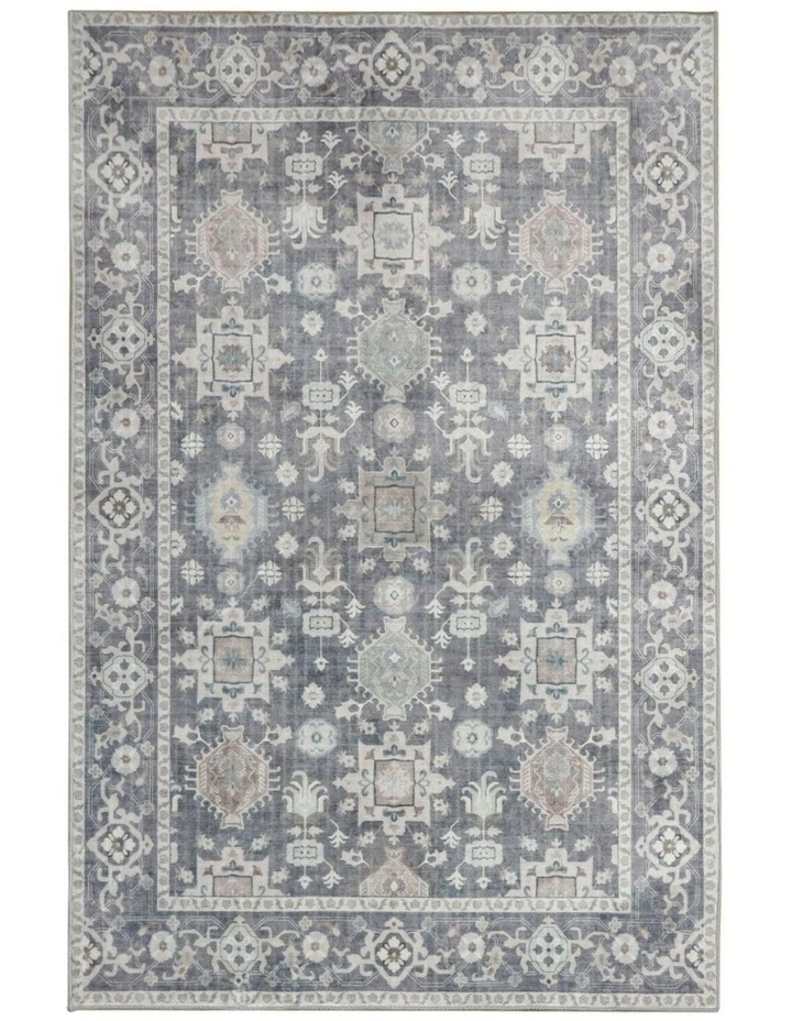 Fab Habitat Anna Machine Washable Rug in Grey image 1