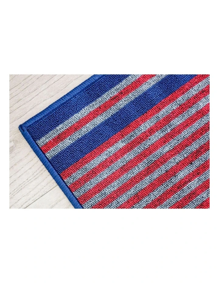 Fab Habitat Griffin Striped Polypropylene Kitchen Mat In Navy Blue image 3