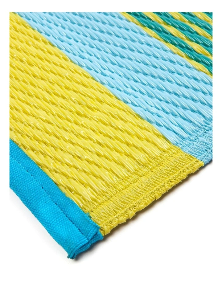 Fab Habitat Tromso Scandanavian Recycled Plastic Outdoor Rug in Multicoloured Blue image 3