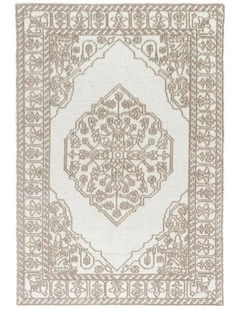 Fab Habitat Vidhi Wool Rug in Ivory and Beige