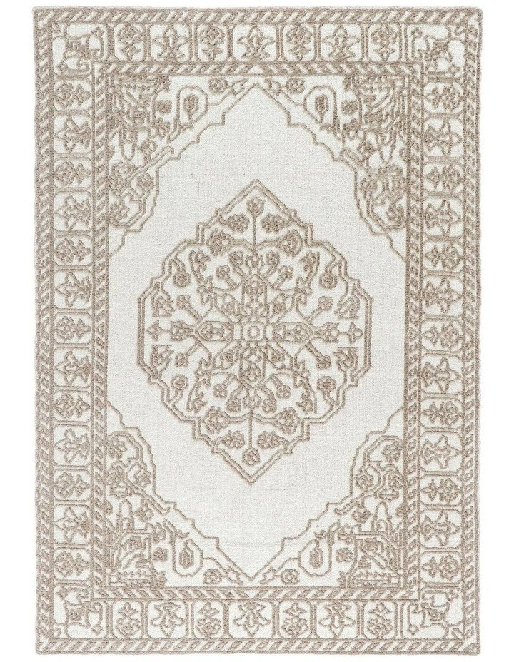 Fab Habitat Vidhi Wool Rug in Ivory and Beige image 1