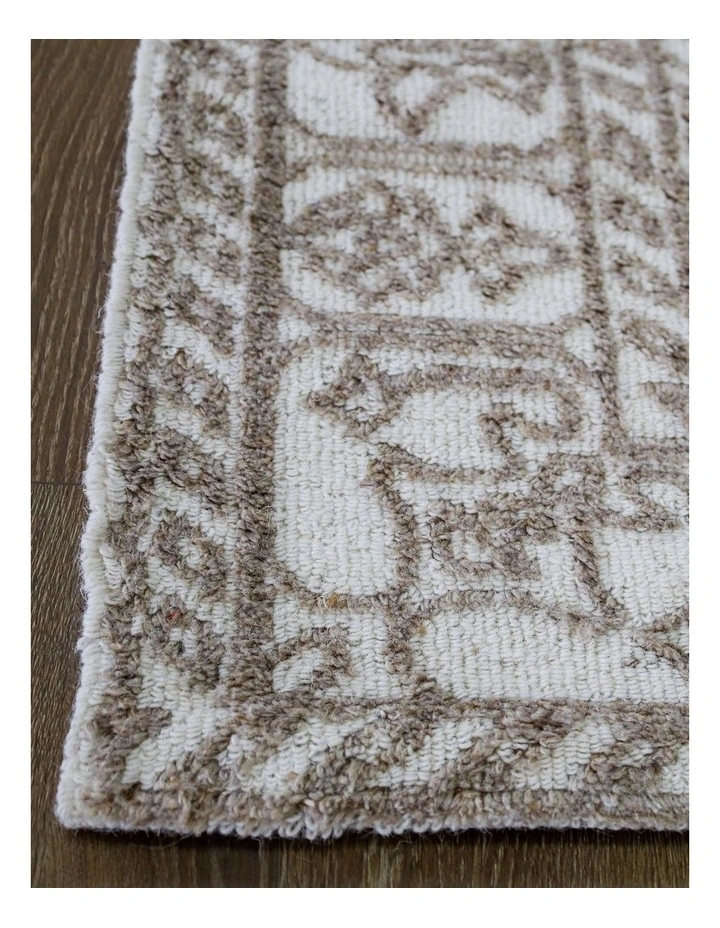Fab Habitat Vidhi Wool Rug in Ivory and Beige image 7