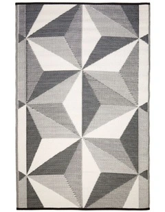 Fab Habitat Geostar Glacier Outdoor Rug in Grey
