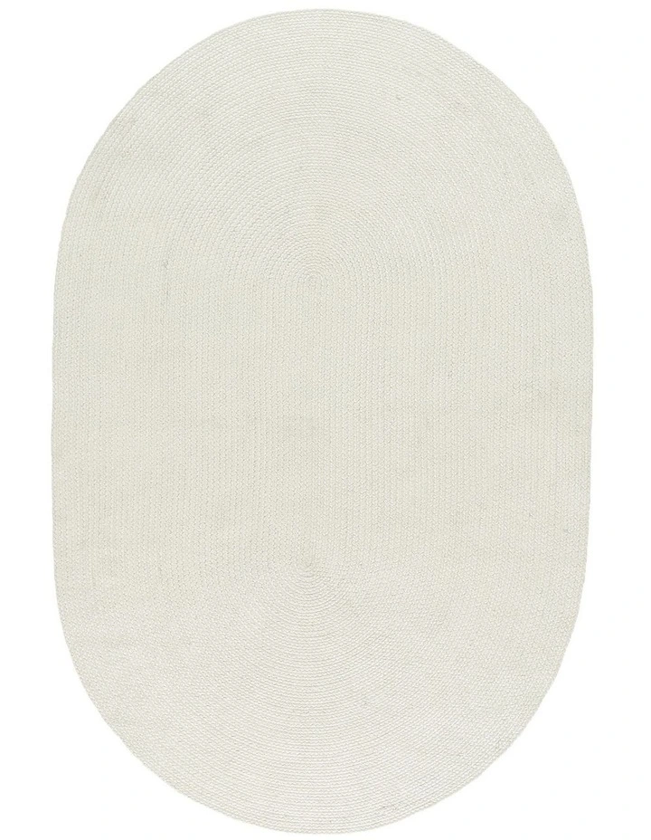 Fab Habitat Tula Oval Indoor Outdoor Rug in Cream image 1