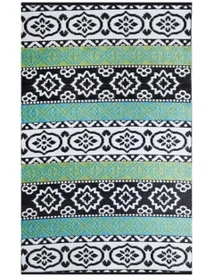 Fab Habitat Indiana Scandinavian Recycled Plastic Outdoor Rug in Multicoloured