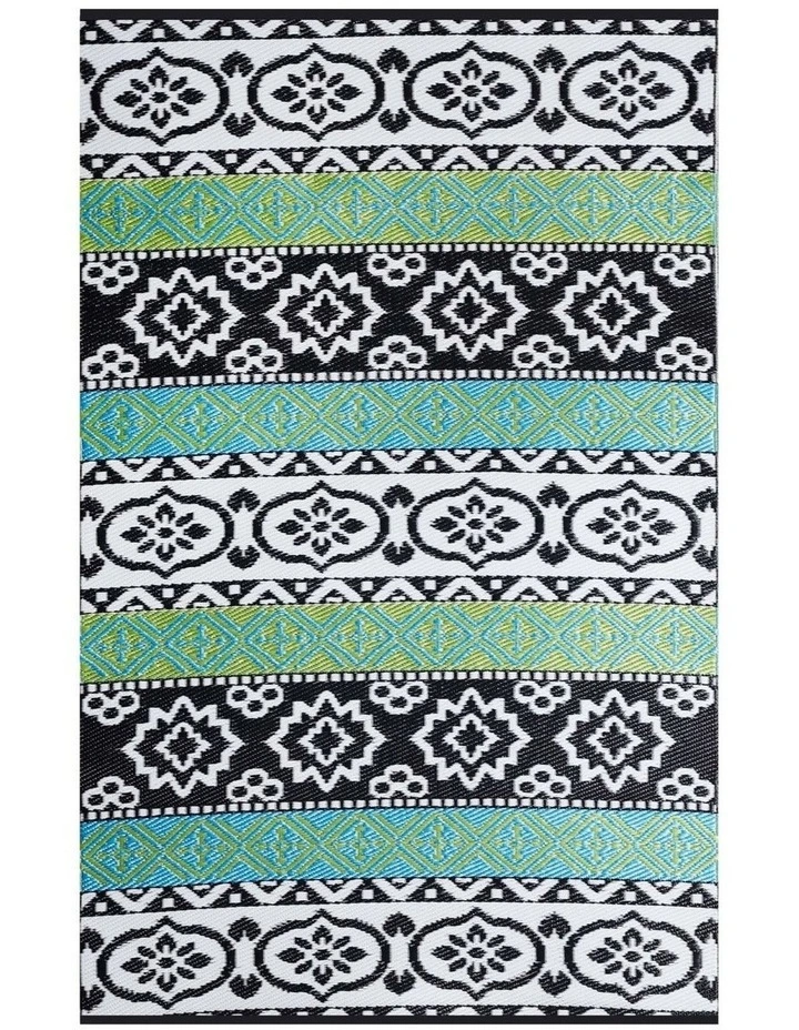 Fab Habitat Indiana Scandinavian Recycled Plastic Outdoor Rug in Multicoloured image 1