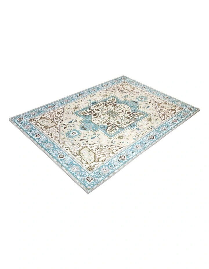 Fab Habitat Noor Traditional Non Slip Rug in Blue image 2