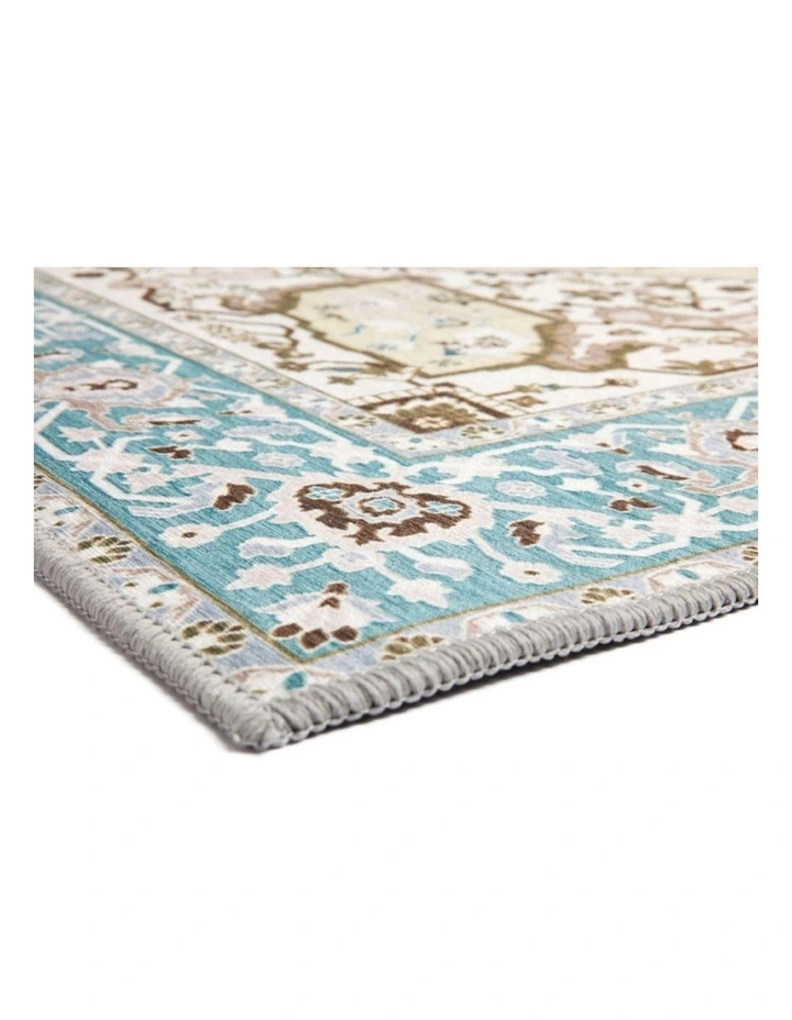 Fab Habitat Noor Traditional Non Slip Rug in Blue image 3
