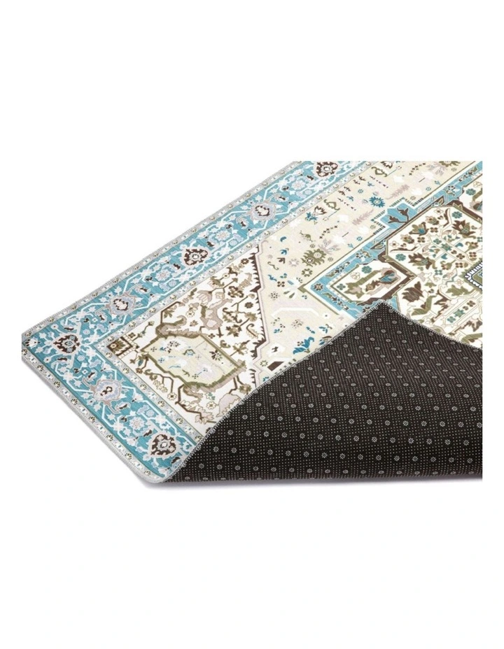 Fab Habitat Noor Traditional Non Slip Rug in Blue image 4