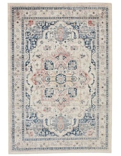 Fab Habitat Soreaq Traditional Distressed Rug in Pale Rose and White