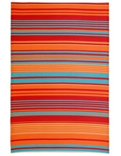 Fab Habitat Malibu Recycled Plastic Reversible Outdoor Rug in Multicoloured