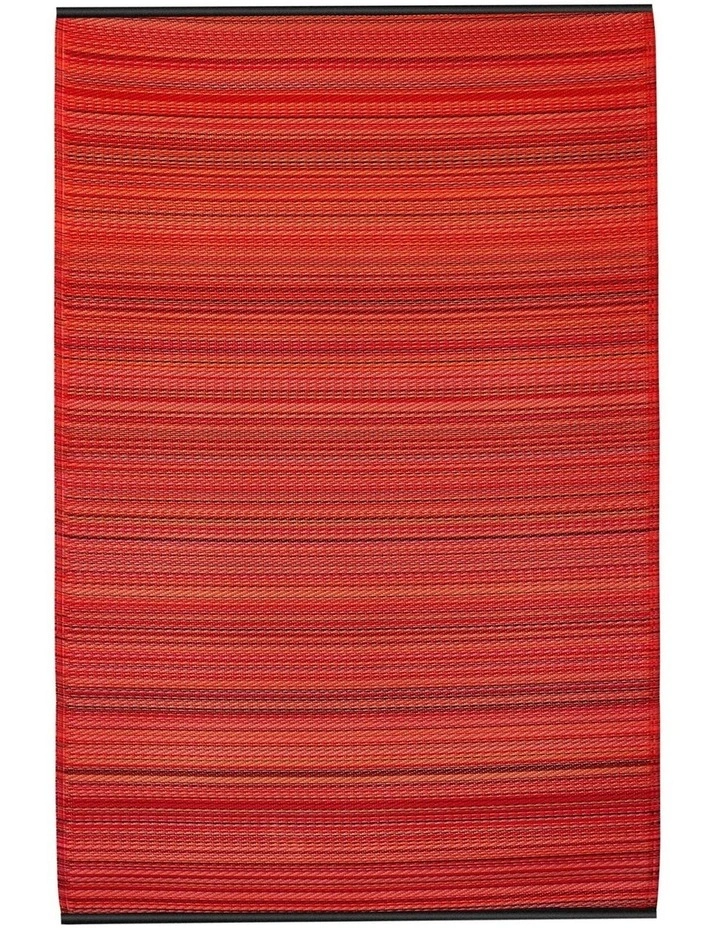 Fab Habitat Cancun Melange Recycled Plastic Outdoor Rug in Sunset Red image 1