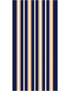 Fab Habitat Dora Striped Polypropylene Kitchen Mat In Navy Beige and White