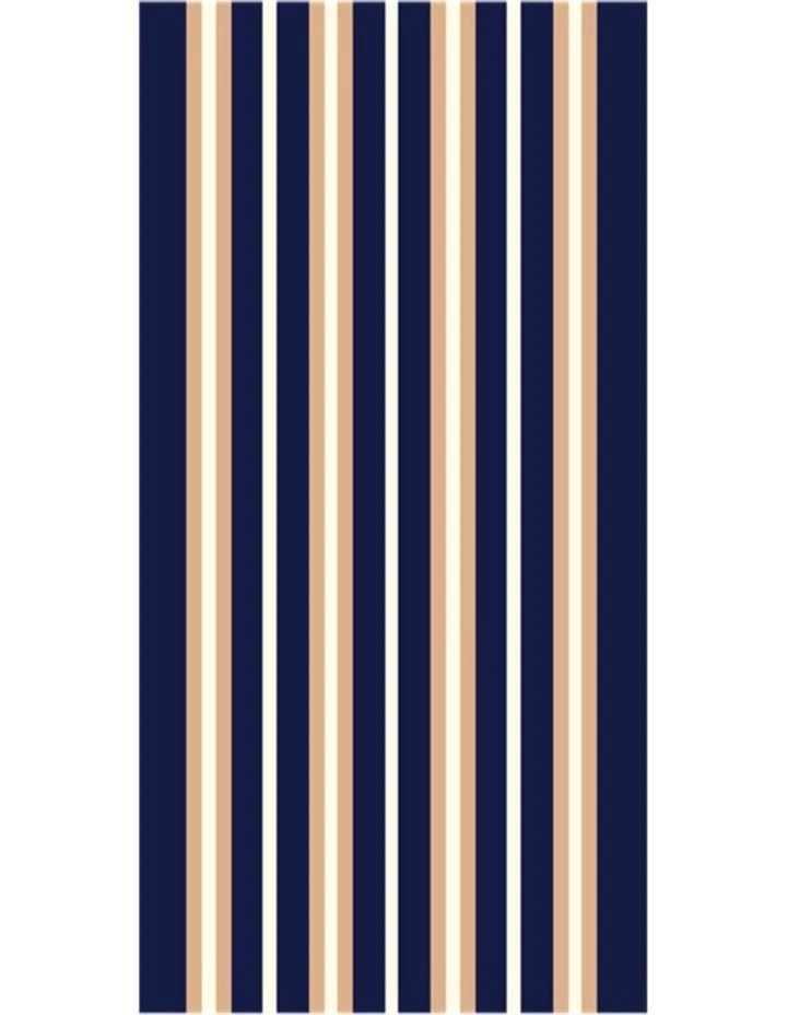 Fab Habitat Dora Striped Polypropylene Kitchen Mat In Navy Beige and White image 1