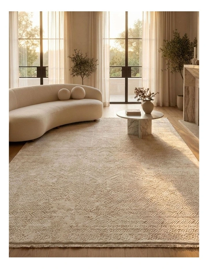 Fab Habitat Corin Distressed Rug in Beige image 2