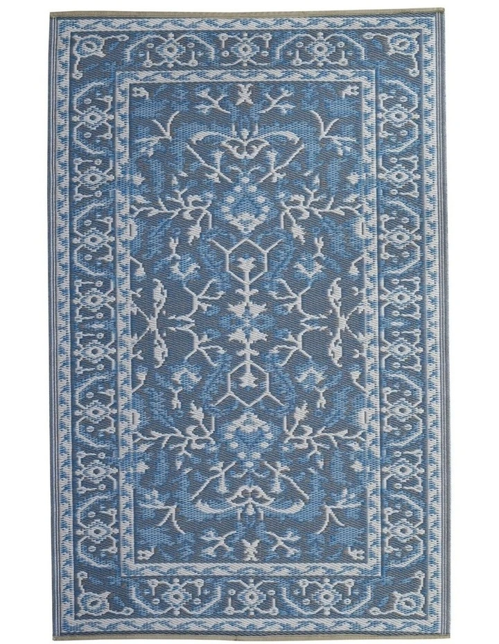 Fab Habitat Nain Recycled Plastic Outdoor Rug in Blue image 1