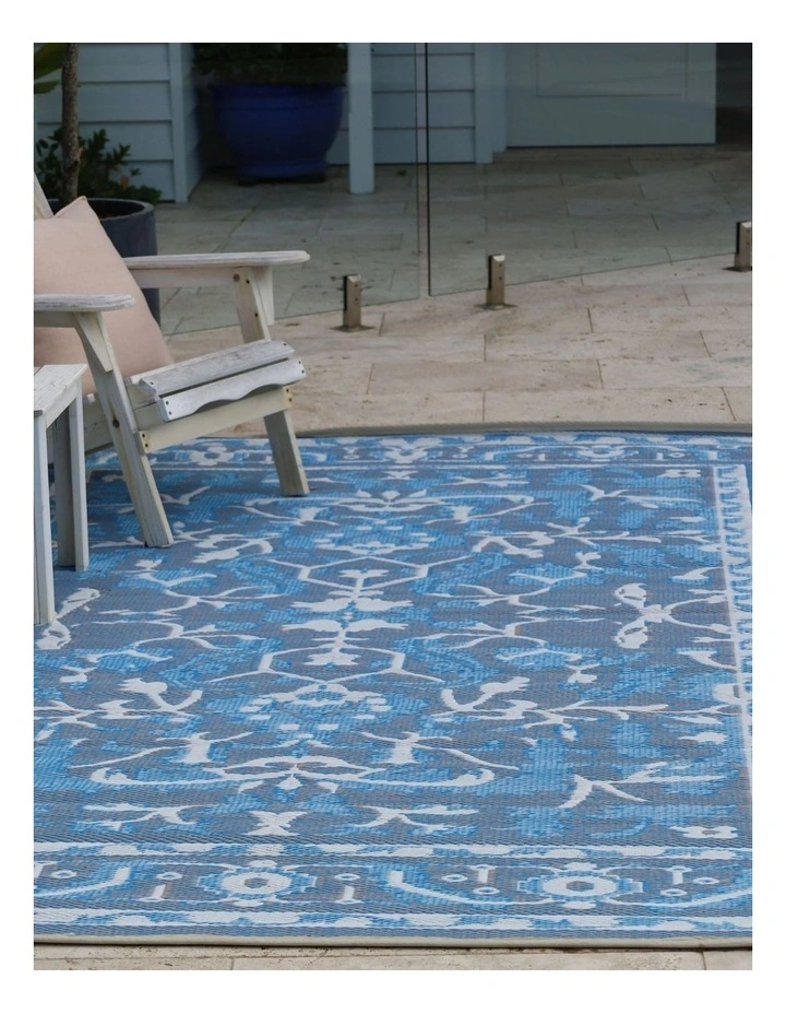 Fab Habitat Nain Recycled Plastic Outdoor Rug in Blue image 2