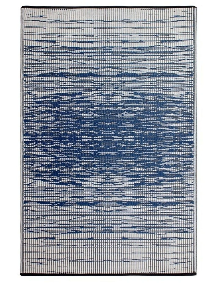 Fab Habitat Brooklyn Modern Recycled Plastic Reversible Outdoor Rug in Navy and Cream image 1