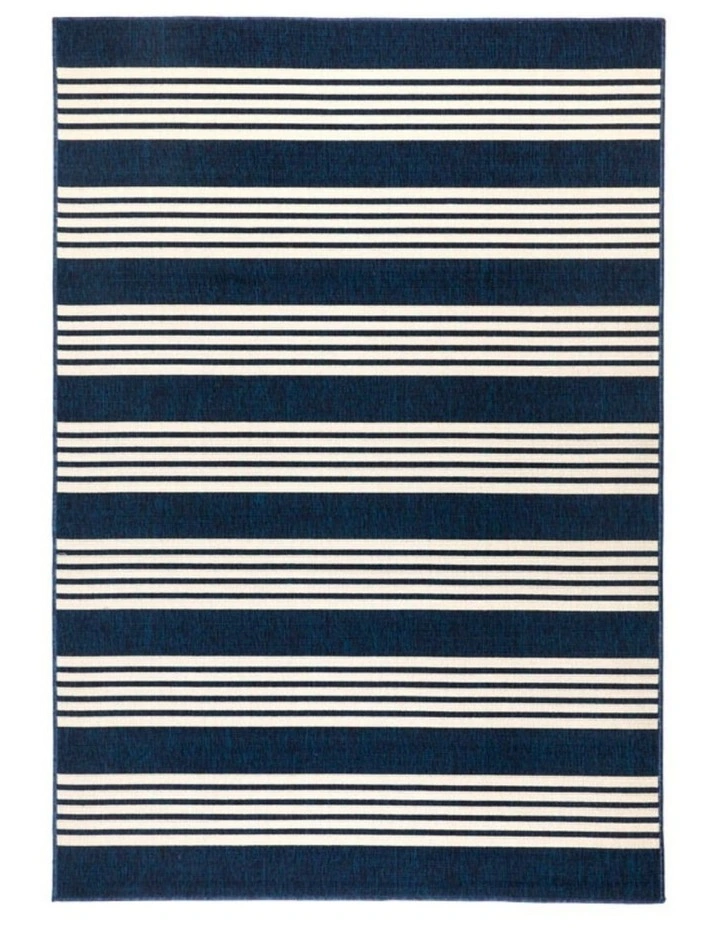 Fab Habitat Mariona Stripes Outdoor Rug in Blue image 1