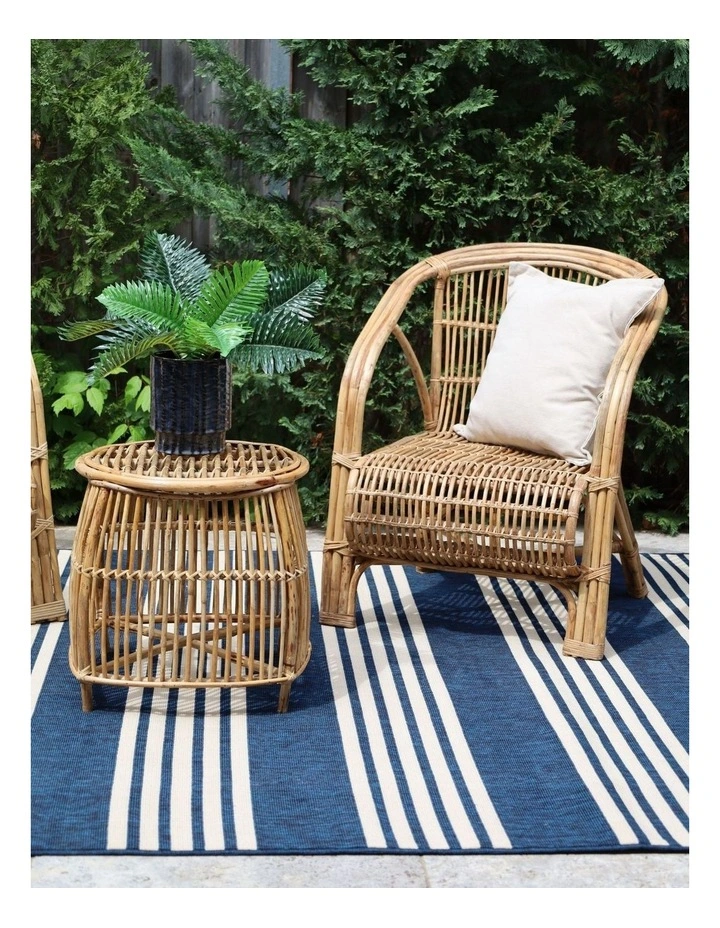 Fab Habitat Mariona Stripes Outdoor Rug in Blue image 2