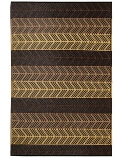 Fab Habitat Seattle African Recycled Plastic Outdoor Rug in Chestnut and Walnut Brown