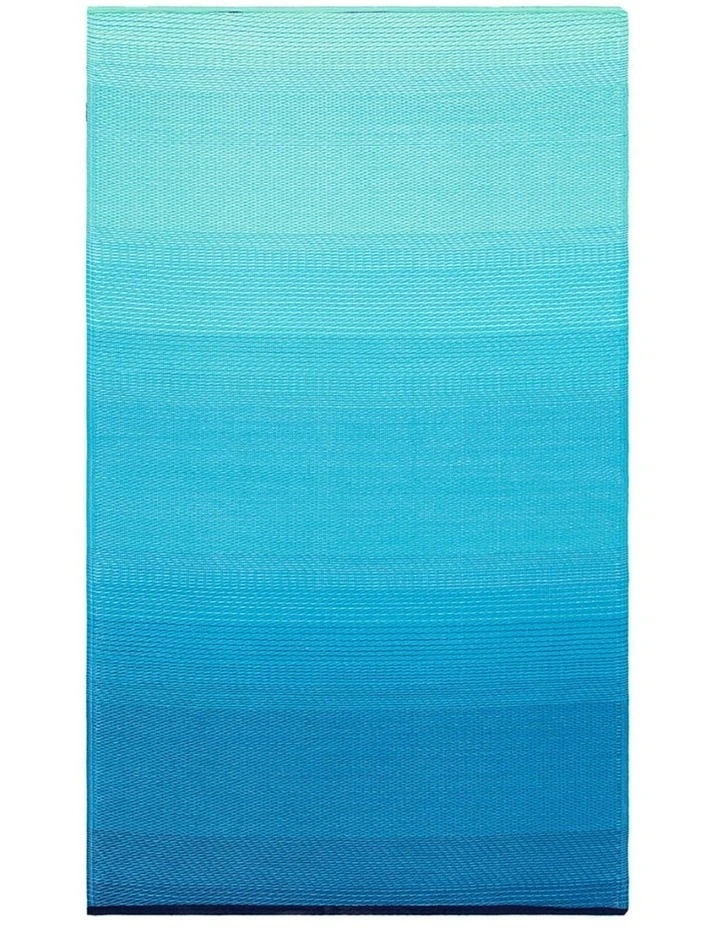 Fab Habitat Big Sur Modern Recycled Plastic Outdoor Rug in Blue image 1