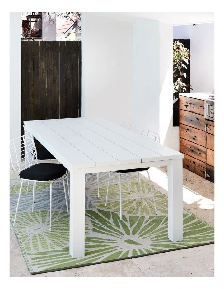 Fab Habitat Citrus Lily Botanical Recycled Plastic Reversible Outdoor Rug in Green image 2