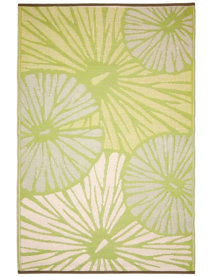 Fab Habitat Citrus Lily Botanical Recycled Plastic Reversible Outdoor Rug in Green image 3