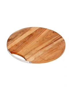 Fab Habitat Amla Acacia Wood Round Serving Board