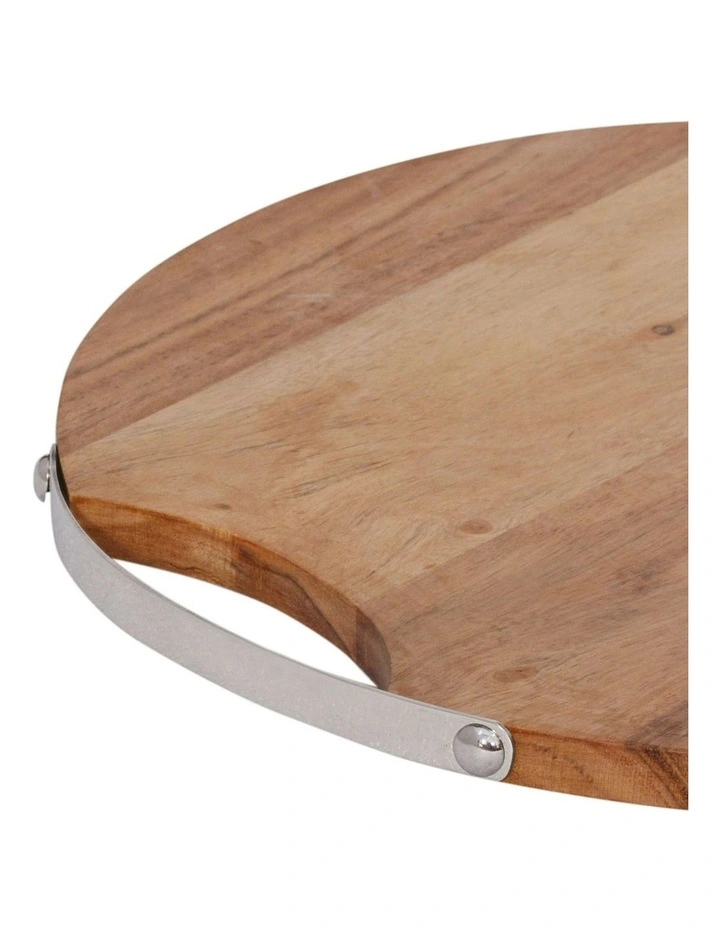Fab Habitat Amla Acacia Wood Round Serving Board image 4