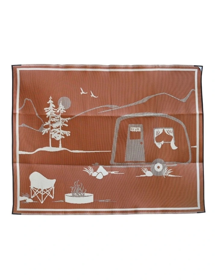 Fab Habitat Campsite Foldable Waterproof Large Camping Carpet for Outdoor in Beige & Brown image 1