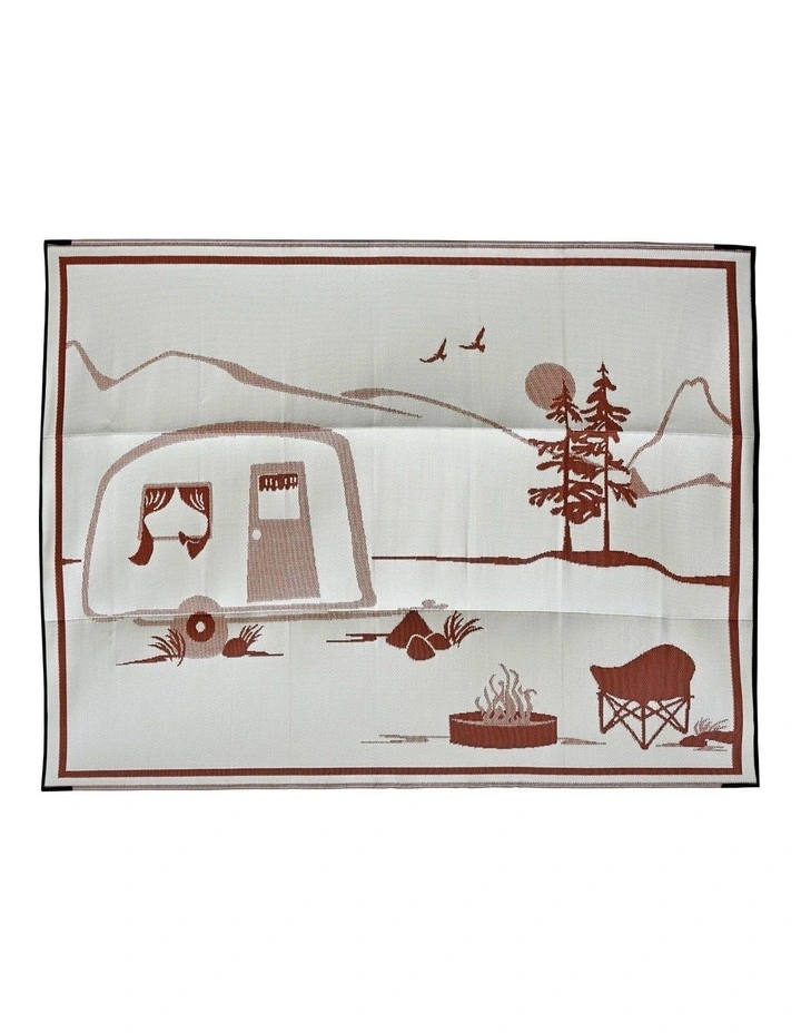 Fab Habitat Campsite Foldable Waterproof Large Camping Carpet for Outdoor in Beige & Brown image 2