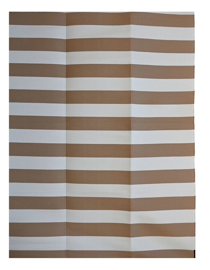 Fab Habitat Brittany Stripes Foldable Waterproof Outdoor Carpet for Camping in Beige & White image 2