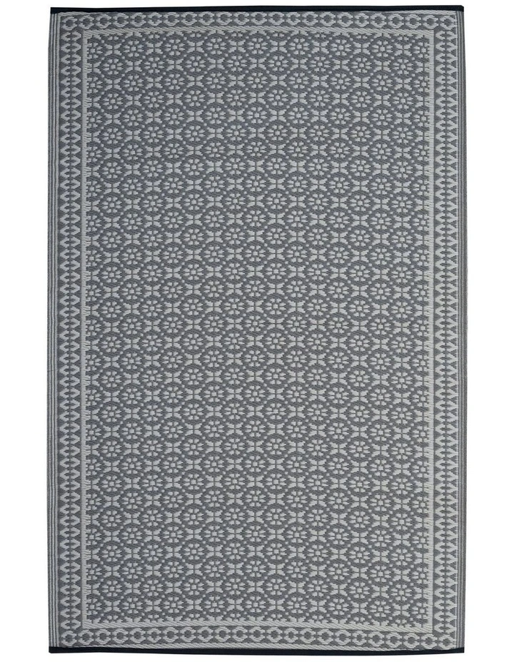Fab Habitat Ronda Recycled Plastic Outdoor Rug in Grey image 1