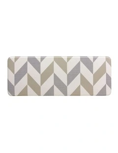 Fab Habitat Herringbone Gainsboro Kitchen Laundry Bathroom Anti Fatigue Mat In Beige