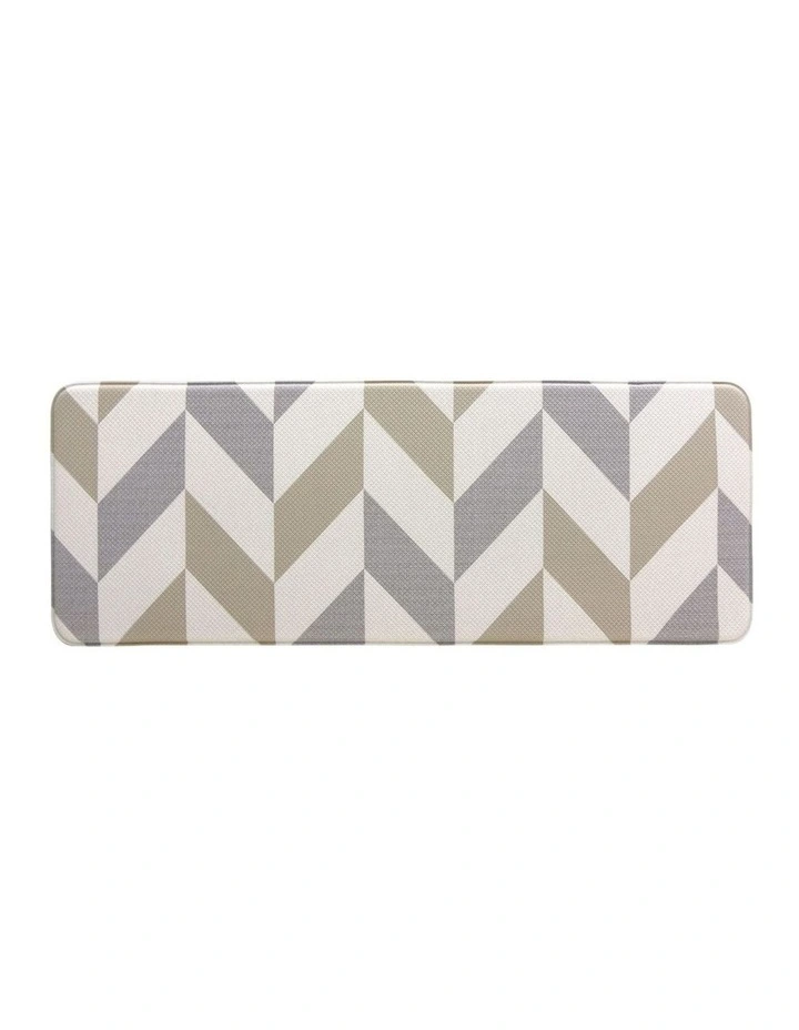 Fab Habitat Herringbone Gainsboro Kitchen Laundry Bathroom Anti Fatigue Mat In Beige image 1