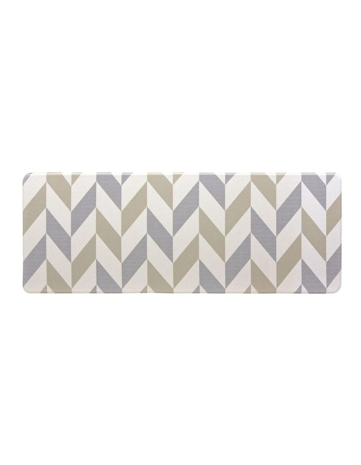 Fab Habitat Herringbone Gainsboro Kitchen Laundry Bathroom Anti Fatigue Mat In Beige image 2