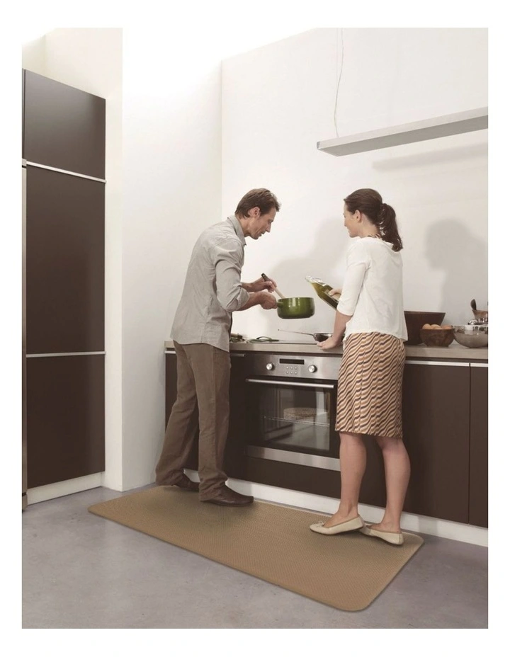 Fab Habitat Herringbone Gainsboro Kitchen Laundry Bathroom Anti Fatigue Mat In Beige image 4
